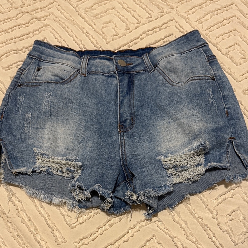 James Jeans Blue Distressed Jean Shorts